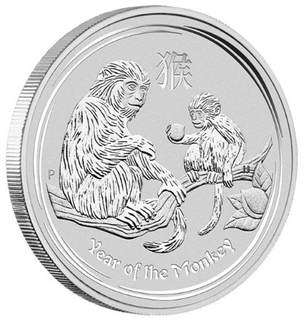1 oz Ag - 1$ Australia - Lunar Rok Małpy - 2016