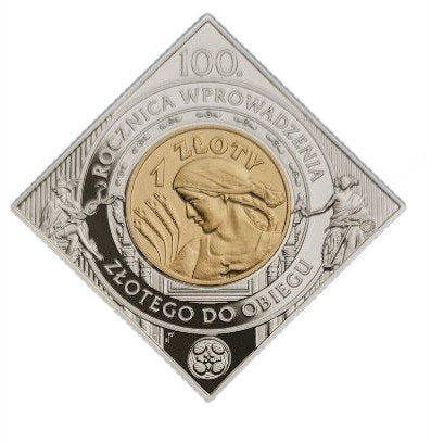 1 zł - 100. rocznica wprowadzenia złotego do obiegu - 2024 rok
