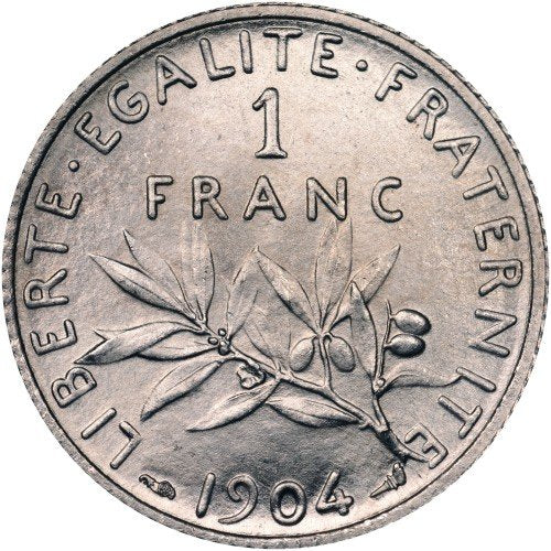 1 frank - Francja - mix roczników - Siewczyni