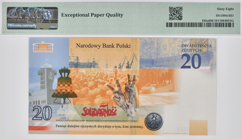 20 zł Lech Kaczyński - Warto być Polakiem - 2021 rok - PMG 68 EPQ