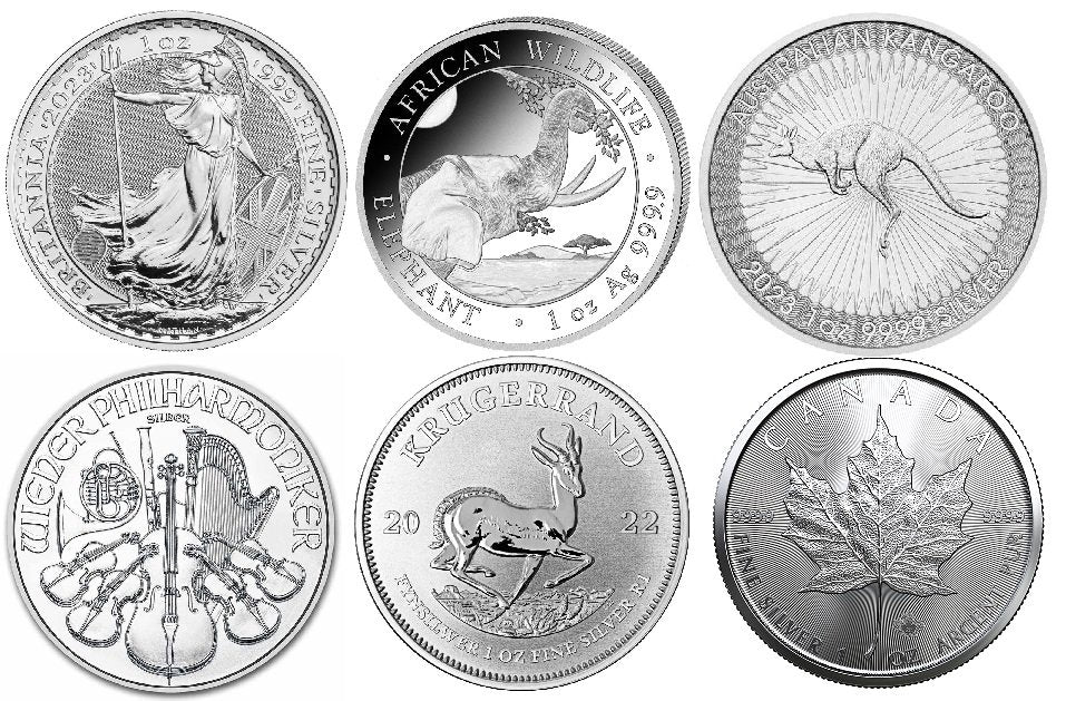 1 oz Ag - Srebrna moneta bulionowa - Mix