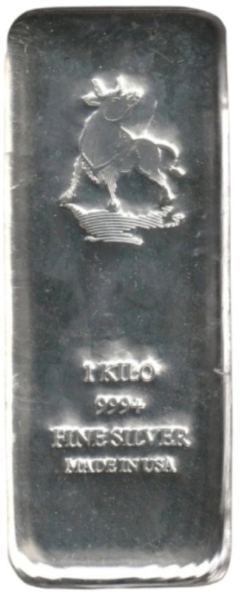 1 kilo - srebrna sztabka - USA